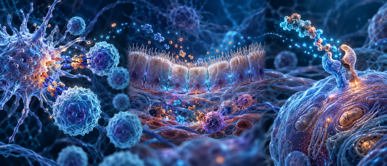 Thymosin Alpha-1 immune coordination, KPV barrier signaling, and ARA-290 repair signaling compared