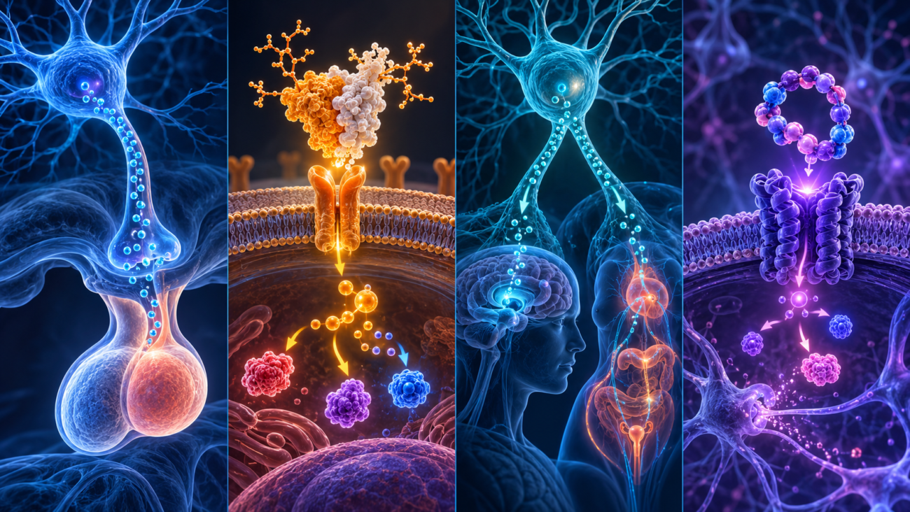 Kisspeptin-10, HCG, Oxytocin, and PT-141 neuroendocrine pathways compared